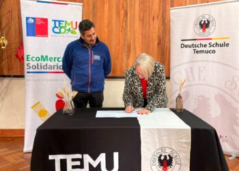 Colegio Alemán dona casi media tonelada de alimentos al Ecomercado Solidario de Temuco